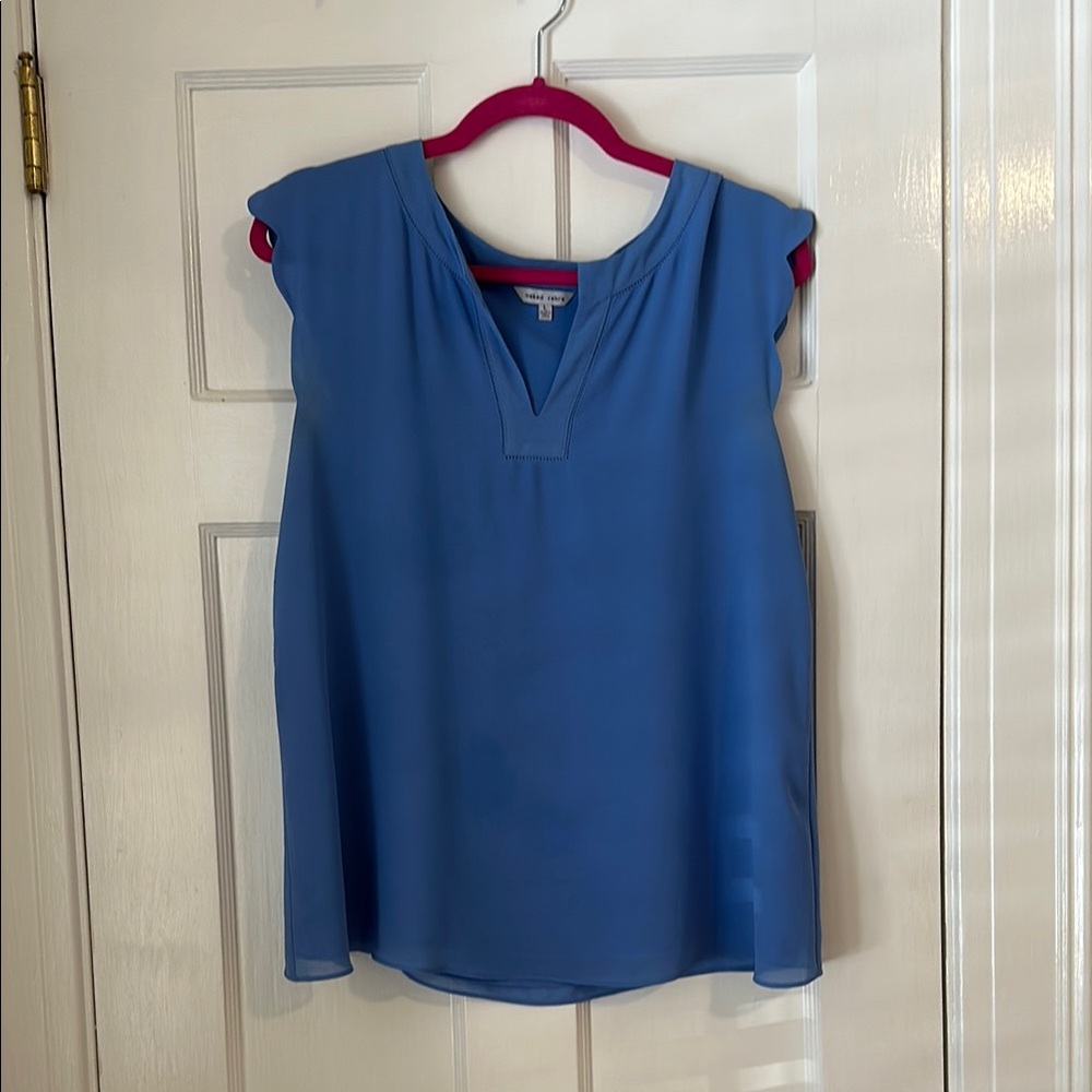 Blue Sleeveless Blouse